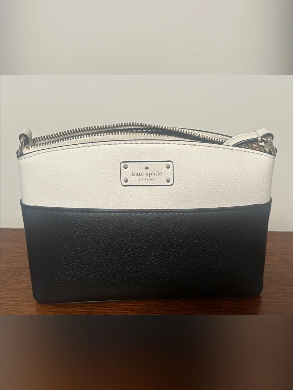 kate spade Black and White Two-Tone Leather Crossbody